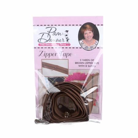 3_yards_of_Reversible_Coil_Zipper_Tape_with_8_Slides_Brown_ENR-BR