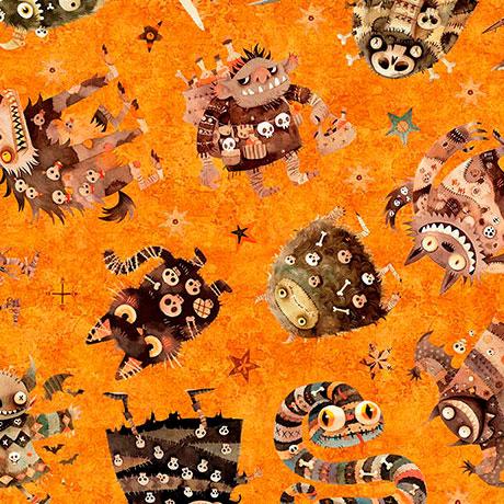 A_Haunting_We_Will_Go-Halloween_Monster_Toss_Orange_2600-31946-O_Cotton_Fabric