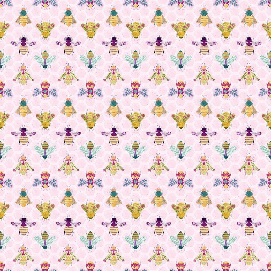Bee_Curious-Pink_STELLA-DPJ2705-PINK_cotton_fabric
