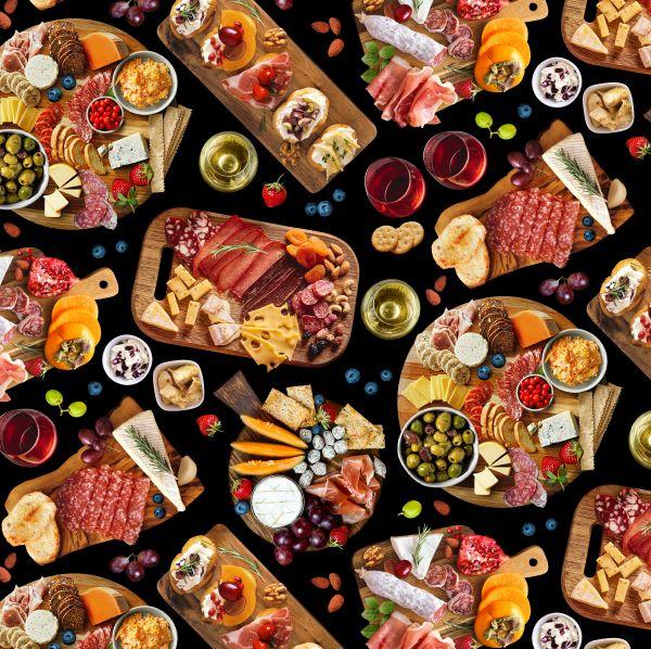 Favorite_Foods-Charcuterie_Black_682-BLACK_Cotton_Fabrics
