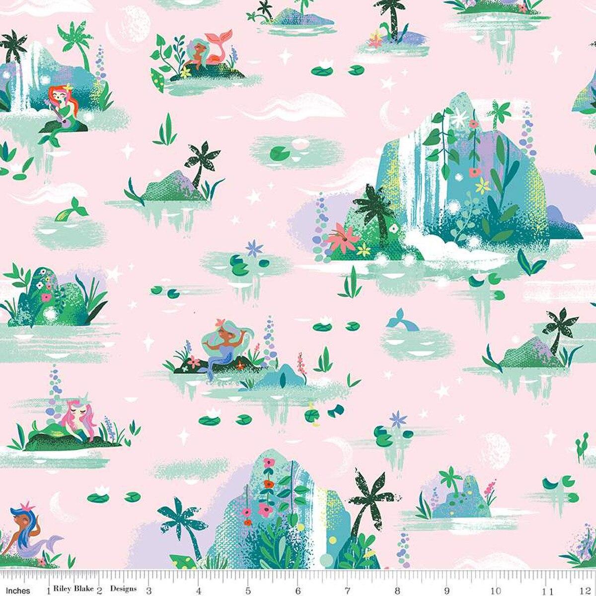 Forever_Neverland-Mermaid_Lagoon_Pink_C15901-PINK_Cotton_Fabric