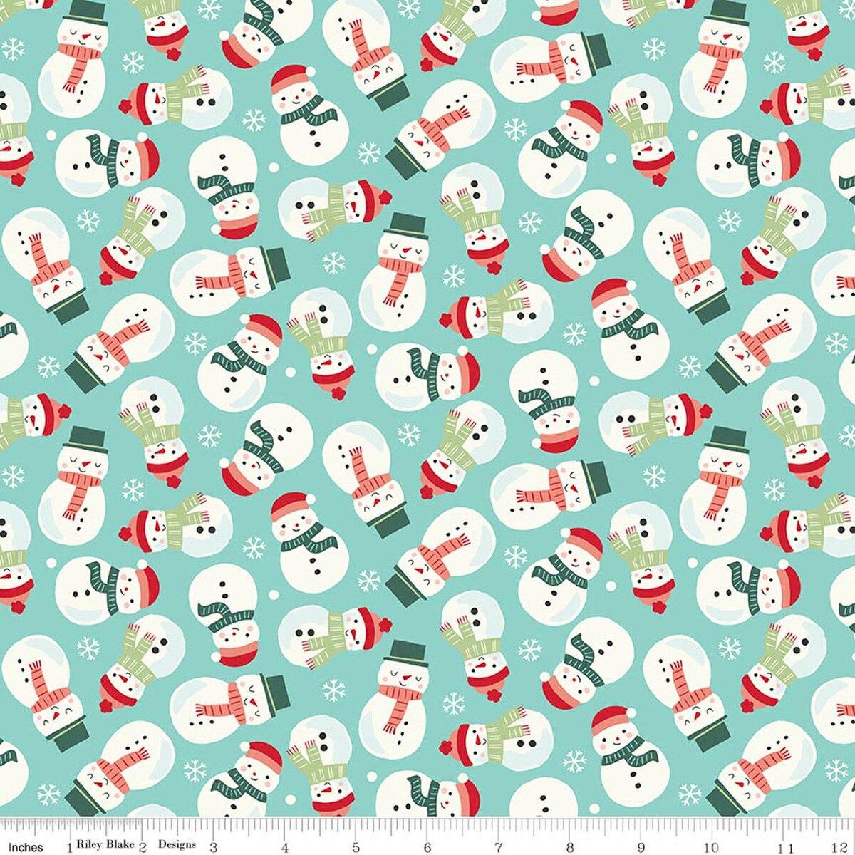 The_North_Pole_Flannel-Snowmen_Aqua_F17753-AQUA_Cotton_Fabric