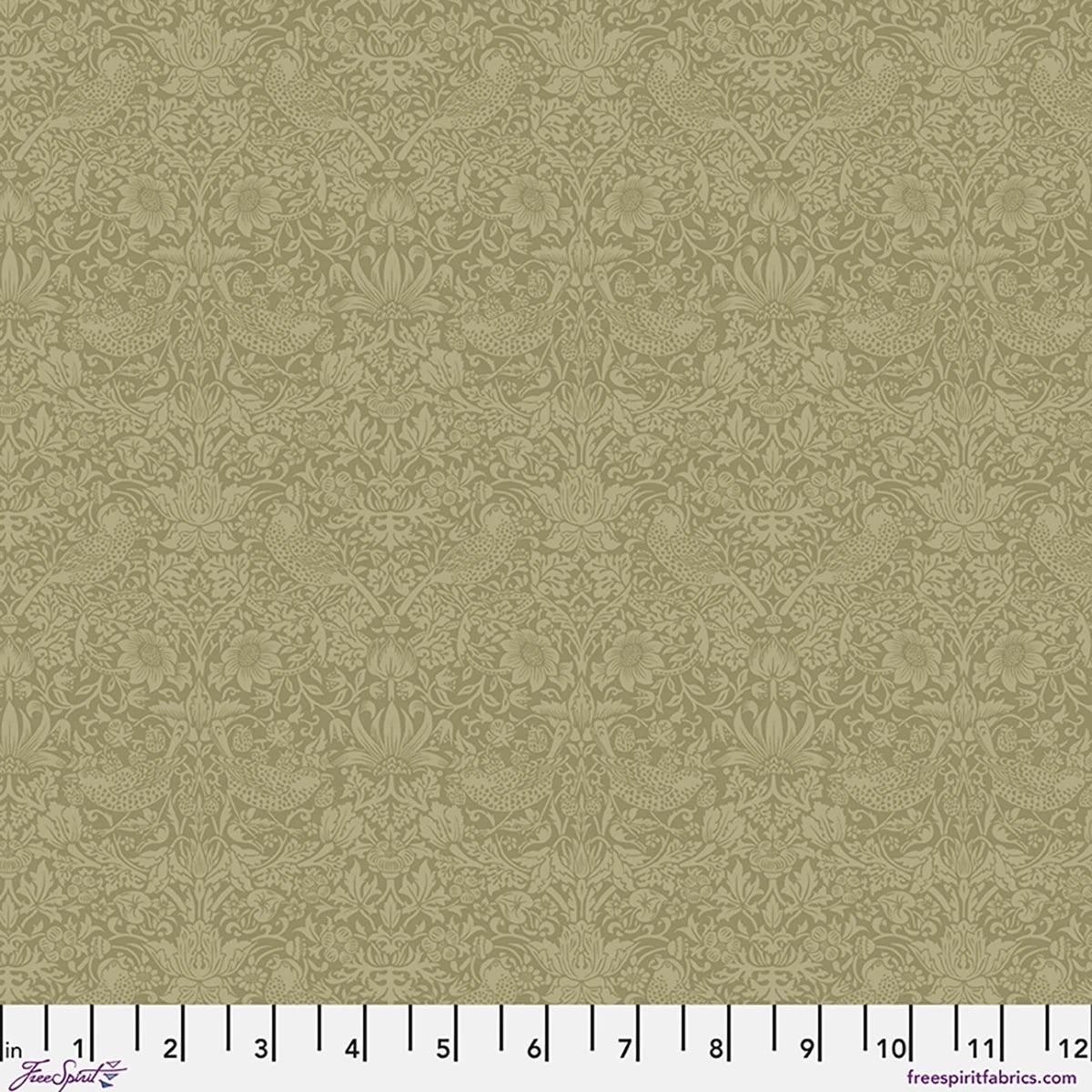 The_Trellis_Palette-Tonal_Strawberry_Thief_PWWM153_OLIVEFRUIT_Cotton_Fabric