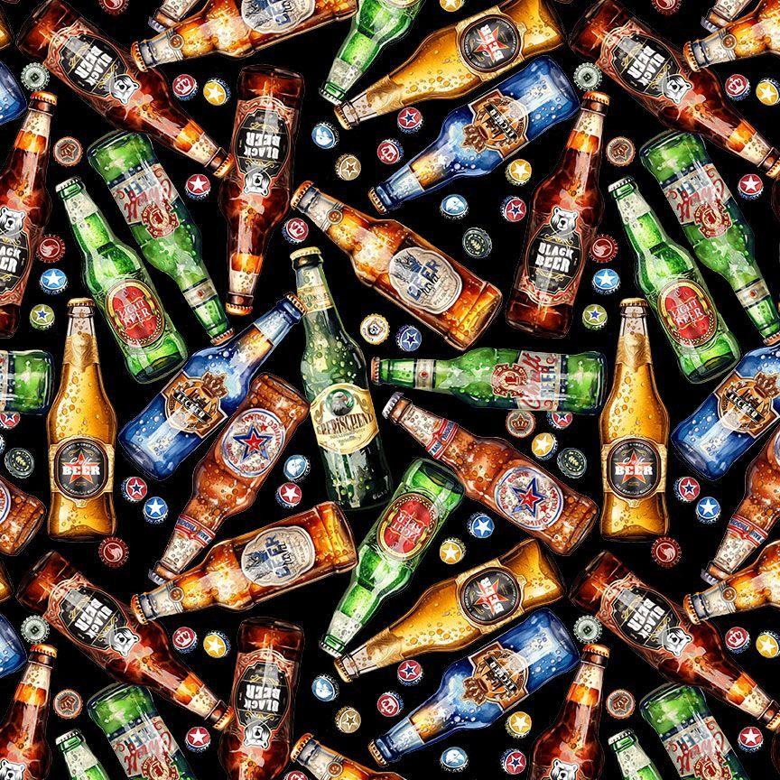 Tossed_Beers-Black_BEER-CD3922-BLACK_Cotton_Fabric