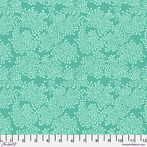 Utopia-Summer_Blossoms_Aqua_PWSL145_AQUA_Cotton_Fabric