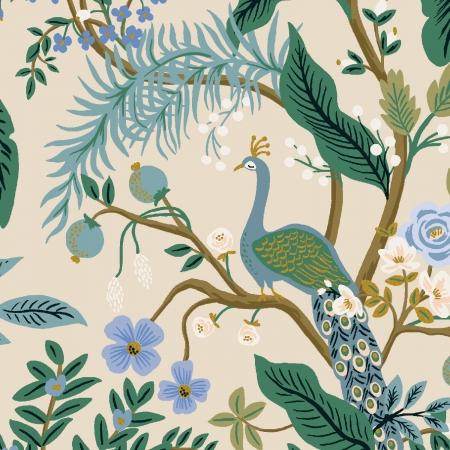Vintage_Garden_Canvas-PeacockCream_Metallic_RP1000-CR4CM_cotton_fabric