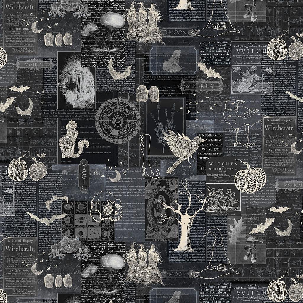 Witch_s_Tale-Collage_Dark_Grey_Y4788-3_Cotton_Fabric