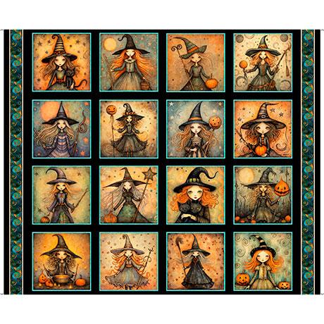Witchypoo-37_Witch_Picture_Panels_Black_2600-31934-J_Cotton_Fabric